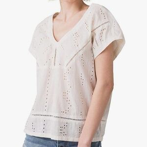 prAna  Oragnic Cotton Women's Keelie off white  Top, sz medium